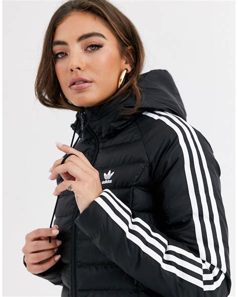 adidas Originals 3 Stripe padded vest in black 